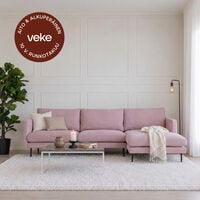 Scandic Copenhagen divaanisohva oikea roosa Soro 61, mustat jalat