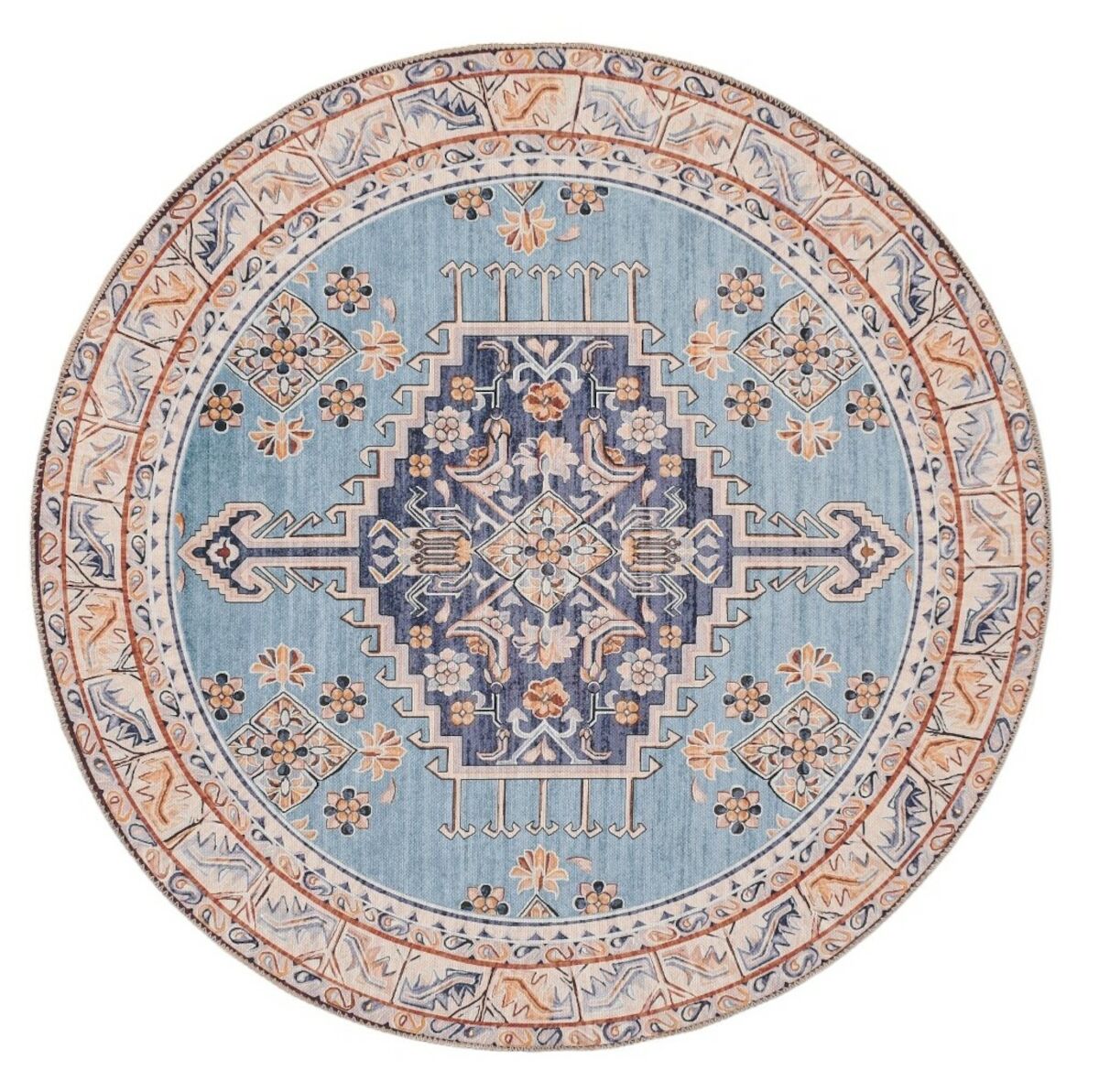 Veke Jaipur matto 160 cm pyöreä sininen