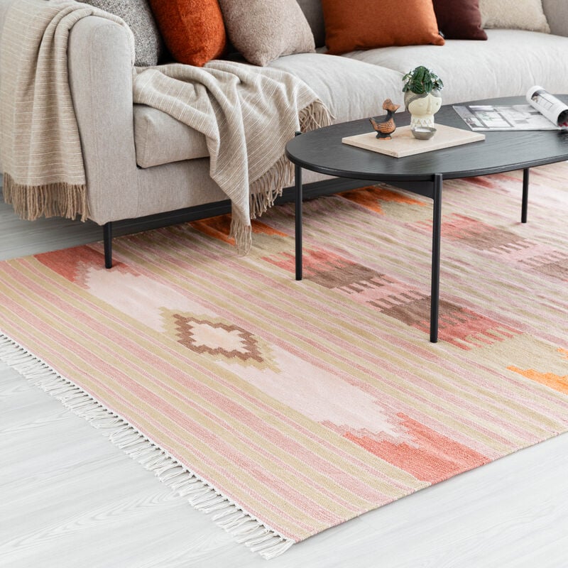 Saana puuvillamatto 160x230 cm beige/multi