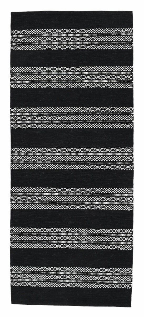 Myytti puuvillamatto 80x200 cm musta/valkoinen