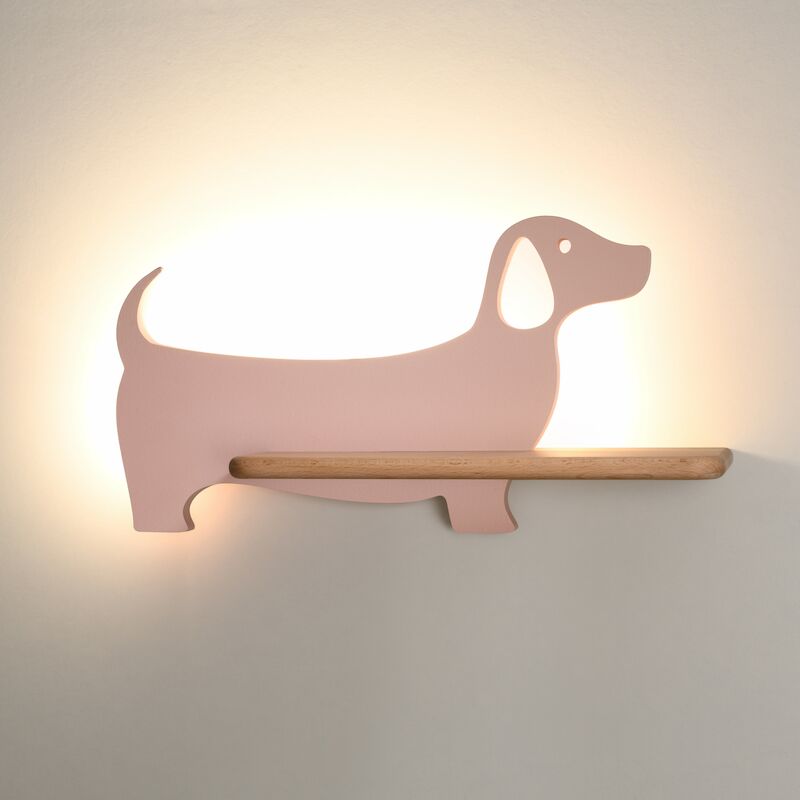 Candellux Koira seinävalaisin hyllyllä vaaleanpunainen