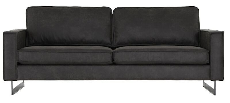 Macho 3-istuttava sohva Musta Colorado 01, mustat jalat