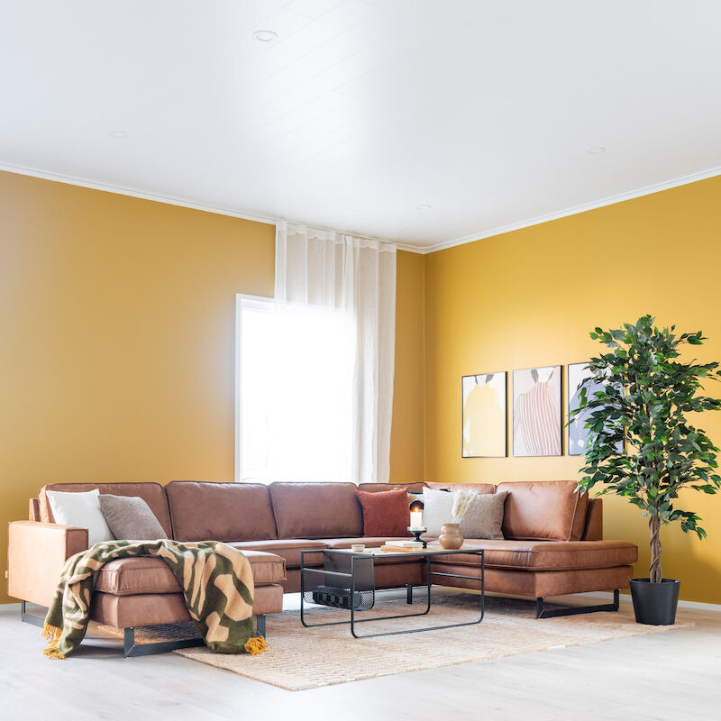 Macho U-kulmasohva oikea Ruskea Colorado 03, mustat jalat