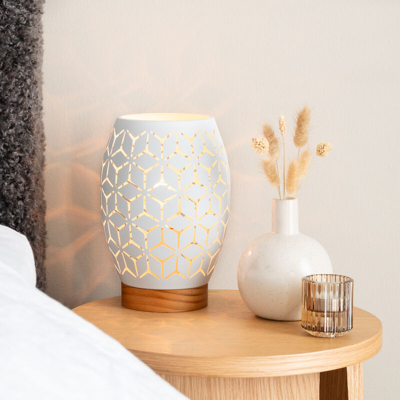 Trio Bidar pöytävalaisin mattavalkoinen