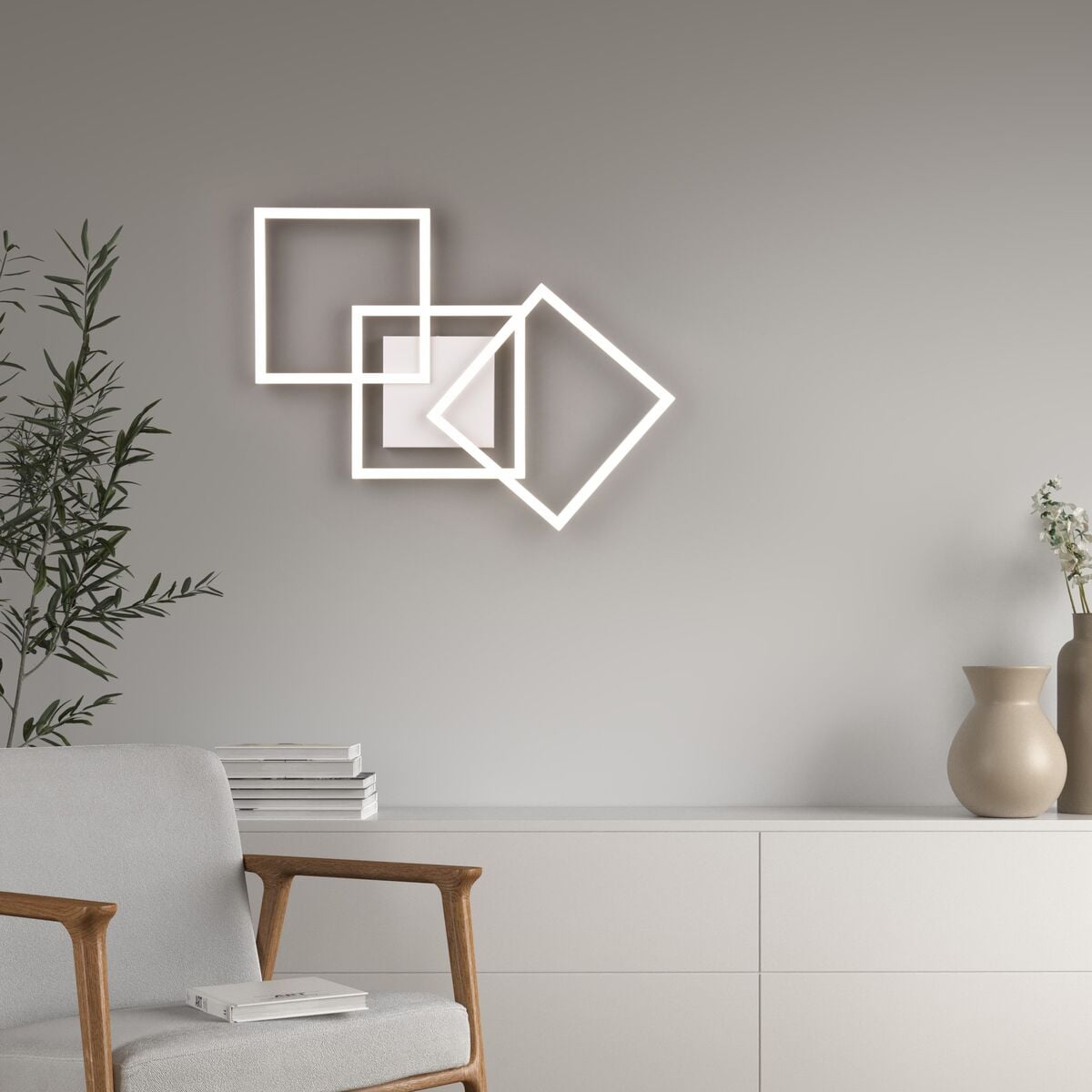 Trio Trail LED katto-/seinävalaisin 3-osainen mattavalkoinen