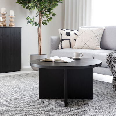 Havu pyöreä sohvapöytä Ø80 cm puuvalmis 2-laatuinen