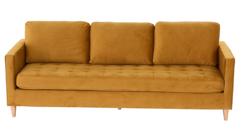 House Nordic Firenze 3-istuttava sohva sinapinkeltainen sametti Bluvel 68