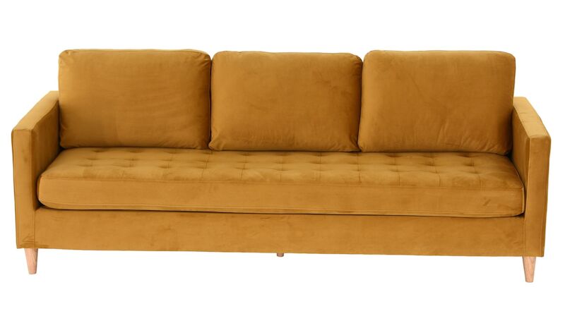 House Nordic Firenze 3 istuttava Sohva Sinapinkeltainen Sametti Bluvel 