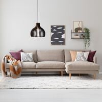 Huurre divaanisohva oikea, Rodeo 204 hiekka, jalka J-138 tammi