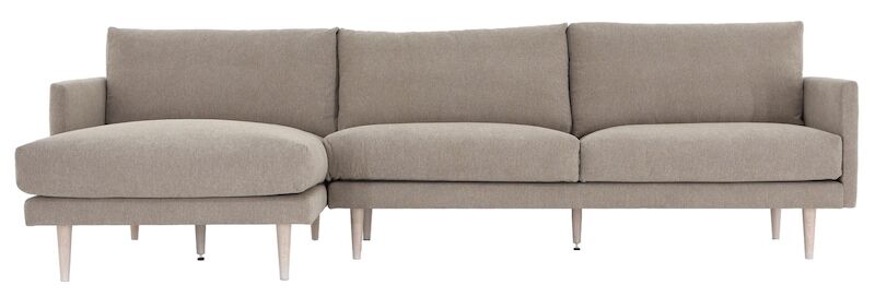 Huurre divaanisohva vasen, Rodeo 204 hiekka, jalka J-138 valkotammi