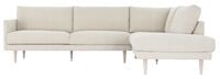 Huurre avokulmasohva oikea, Rodeo 200 luonnonvalkoinen, jalka J-138 valkotammi