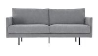Huurre 3-istuttava sohva, Rodeo 104 harmaa, jalka J-176 musta metalli