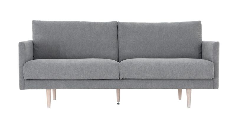 Huurre 3-istuttava sohva, Rodeo 104 harmaa, jalka J-138 valkotammi