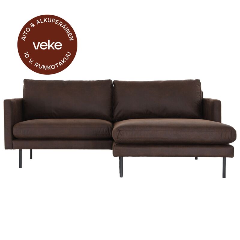 Scandic Copenhagen mini divaanisohva oikea, ruskea Colorado 05 bonded-nahka