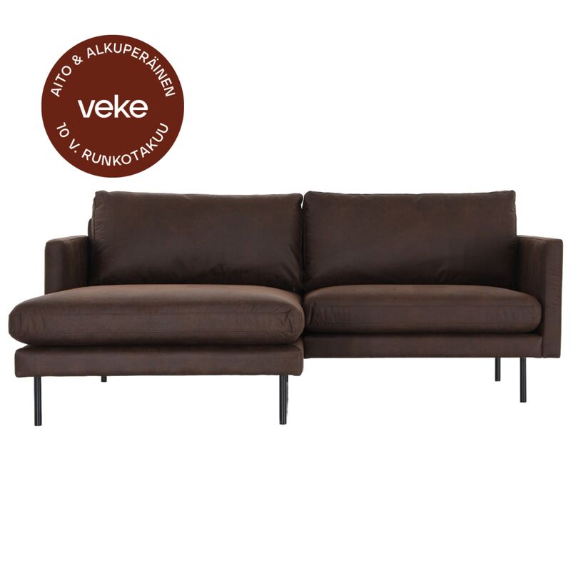 Scandic Copenhagen mini divaanisohva vasen, ruskea Colorado 05 bonded-nahka