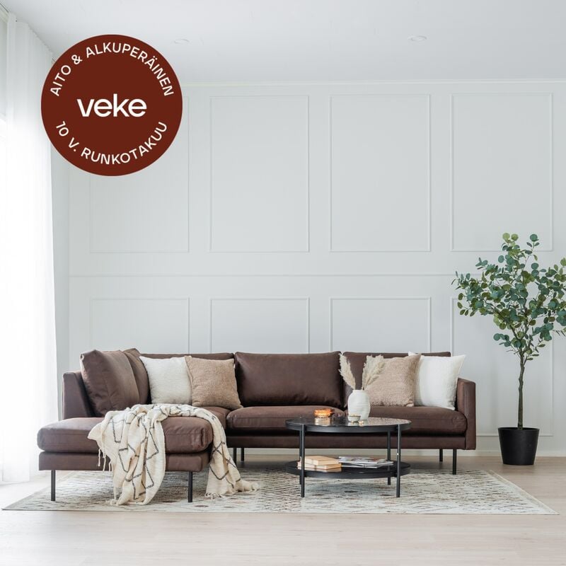 Scandic Copenhagen avokulmasohva vasen ruskea Colorado 05 bonded-nahka