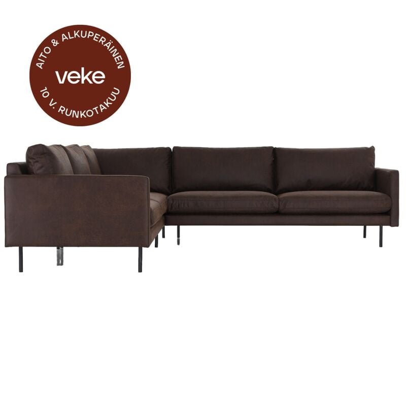 Scandic Copenhagen kulmasohva 2K3 ruskea Colorado 05 bonded-nahka