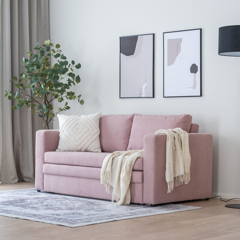 Verona 2-istuttava vuodesohva roosa Soro 61