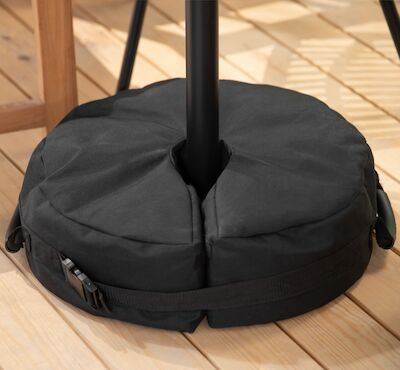4Living aurinkovarjonjalka 40 kg hiekalla täytettävä musta