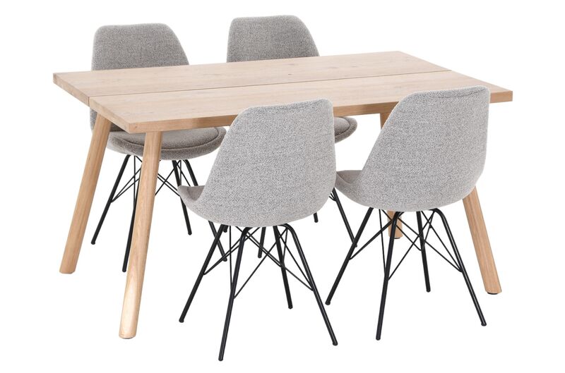 Veini-Luosto 4-hengen ruokailuryhmä lakattu tammi/beige