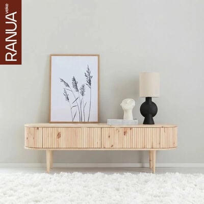 Taimi tv-taso 153x41x47 cm puuvalmis rakennussarja