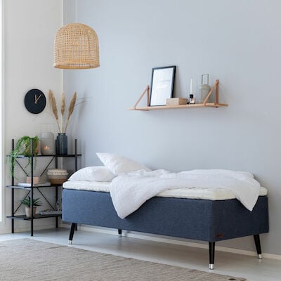 Unia Muoto runkopatjasänky 90x200 cm M vihreä, unia 600 pp, jalat 23 cm viona