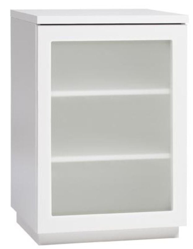 Anton kaappi A1.4 50 cm, maitolasiovi, valkoinen/valkoinen