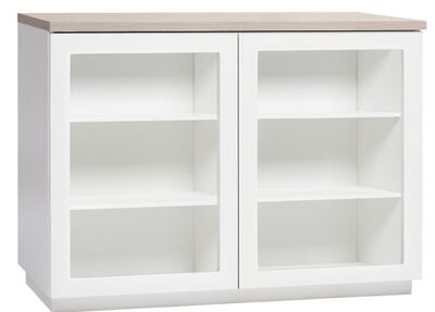 Anton kaappi A2.3 100 cm, lasiovet valkoinen/valkoinen