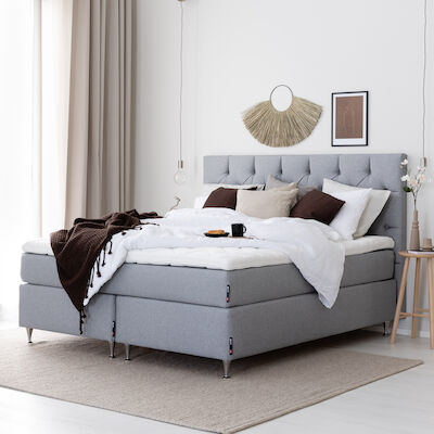 Unia Kulta jenkkisänkypaketti 180x200 XL Stylex, beige Samoa 1, shampanja jaloil