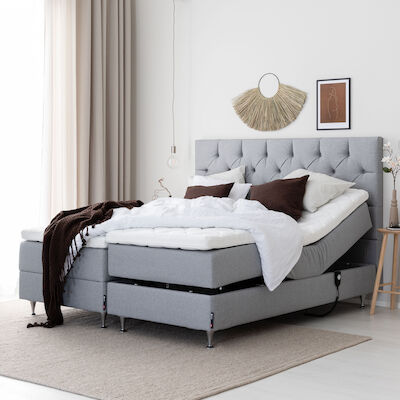 Unia Kulta moottorisänkypaketti 160x200 L/XL Stylex, beige Samoa 1, shampanja ja