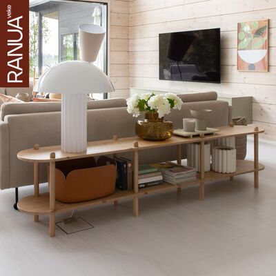 Askel korkea tv-taso 230x35x53,5 cm puuvalmis