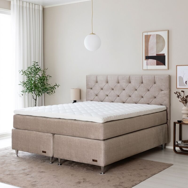 Unia Platina jenkkisänky 160-180x200 cm beige vogue, shamppanja jalat
