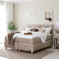 Unia Platina jenkkisänkypaketti 160-180, tammi jalat, beige Voque 02