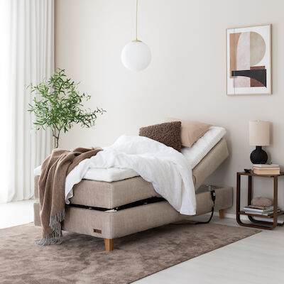 Unia Platina moottorisänky 120 M Stylex, tammi jalat, beige Vogue 02
