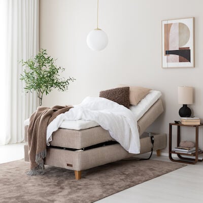 Unia Platina moottorisänky 120 L Stylex, tammi jalat, beige Vogue 02