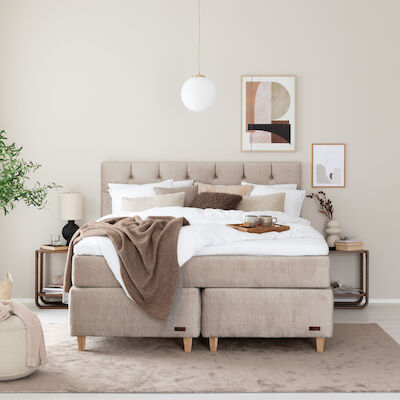 Unia Platina jenkkisänkypaketti 180 M/XL luonnonkumi, tammi jalat, harmaa Vogue