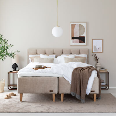 Unia Platina runkopatjasänky 180 L Stylex, tammi jalat, harmaa Vogue 14