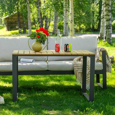Aava ruokapöytä 110x80 cm (korkeus 67cm) antrasiitti/ ruskea
