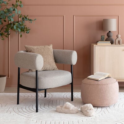 Aula nojatuoli beige Alea 60, mustat jalat