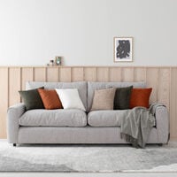 Muhku 3-istuttava sohva beige Monza 60, mustat jalat