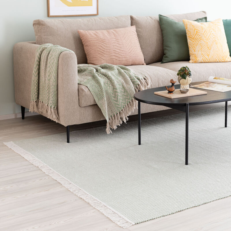 Hertta puuvillamatto 160x230 cm vihreä/valkoinen