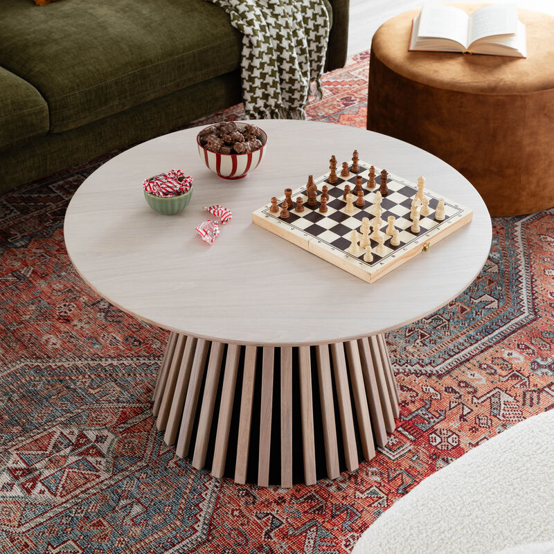 Villa pyöreä sohvapöytä valkotammi