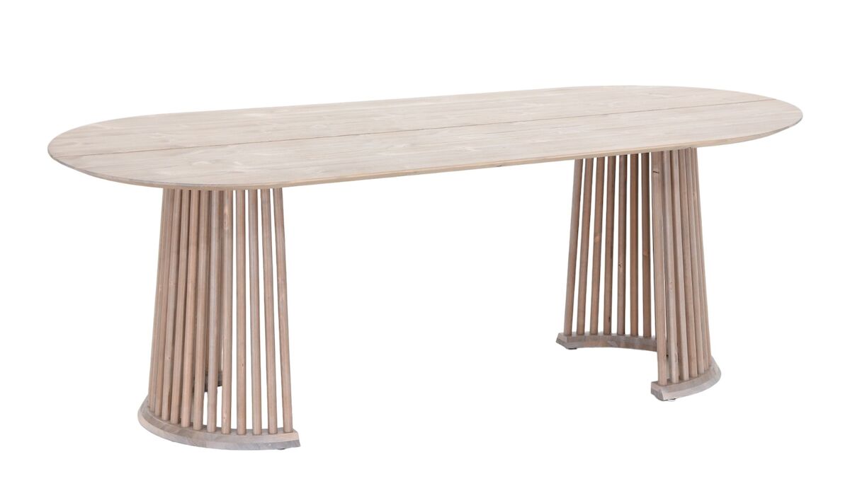 Suoma ovaali ruokapöytä 210x90 cm valkaistu antiikkipetsattu
