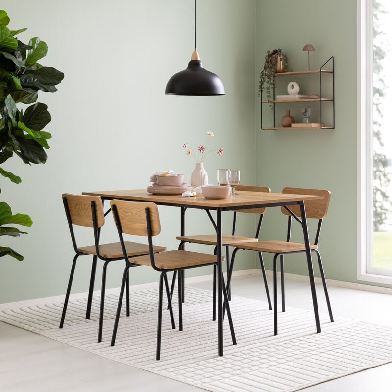 Peru 4-hengen ruokailuryhmä tammi/musta