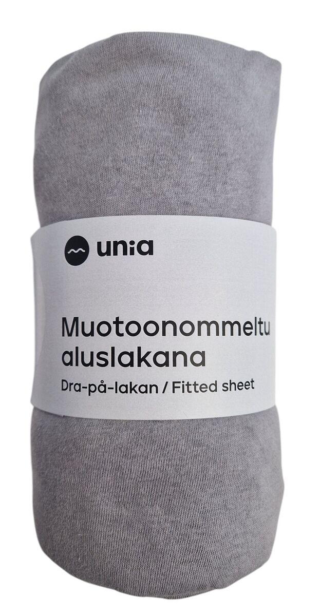 Unia Kuura Junior muotoonommeltu aluslakana 70x155+20 cm vaaleanharmaa