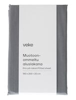 Lempi muotoonommeltu aluslakana 80x200 cm tummanharmaa