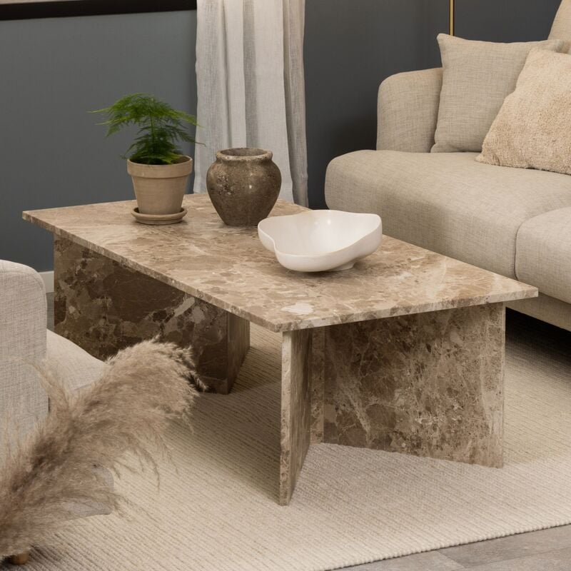 Vega marmori sohvapöytä 140x70 cm matta latte