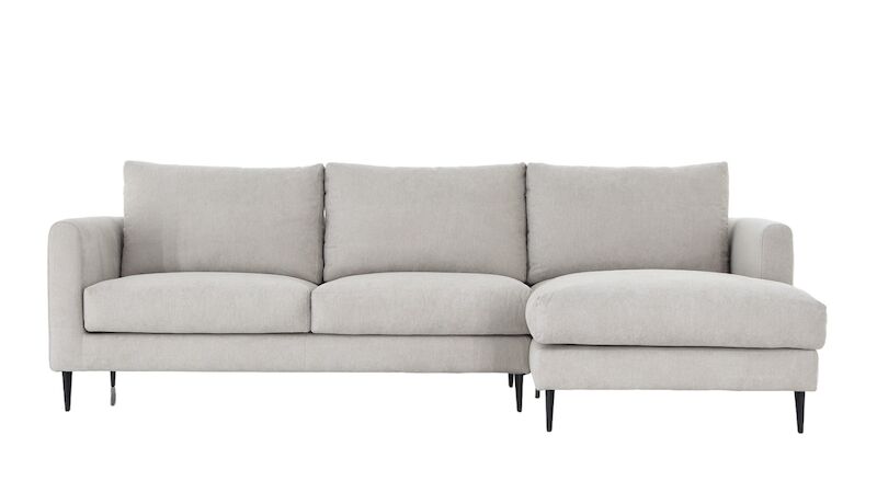 Kuori divaanisohva oikea, Matrix 02 vaalea kitti jalka J-158 musta metalli