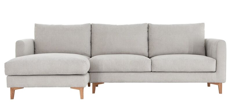 Kuori divaanisohva vasen, Matrix 02 vaalea kitti jalka J-128 tammi