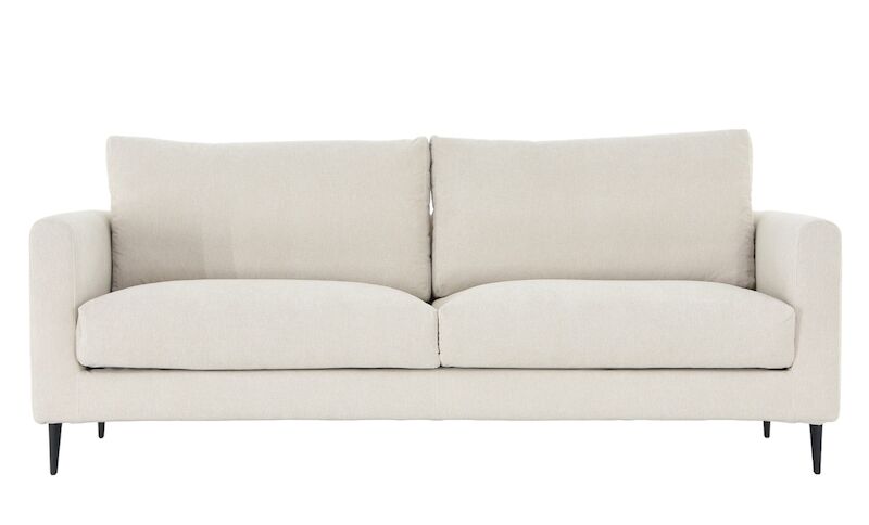 Kuori 3-istuttava sohva, Rodeo 200 luonnonvalkoinen jalka J-158 musta metalli